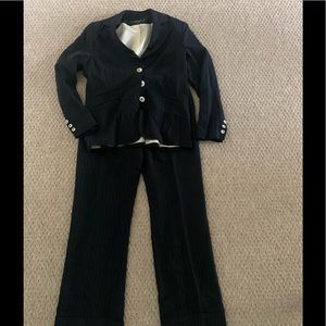 Signature by Larry Levine Pant Suit Black Size 12